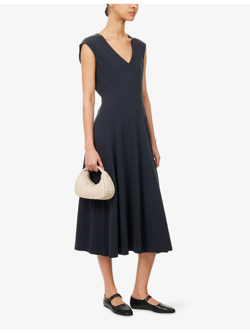 FRAME The Studio Flared Cotton Midi Dress outlook