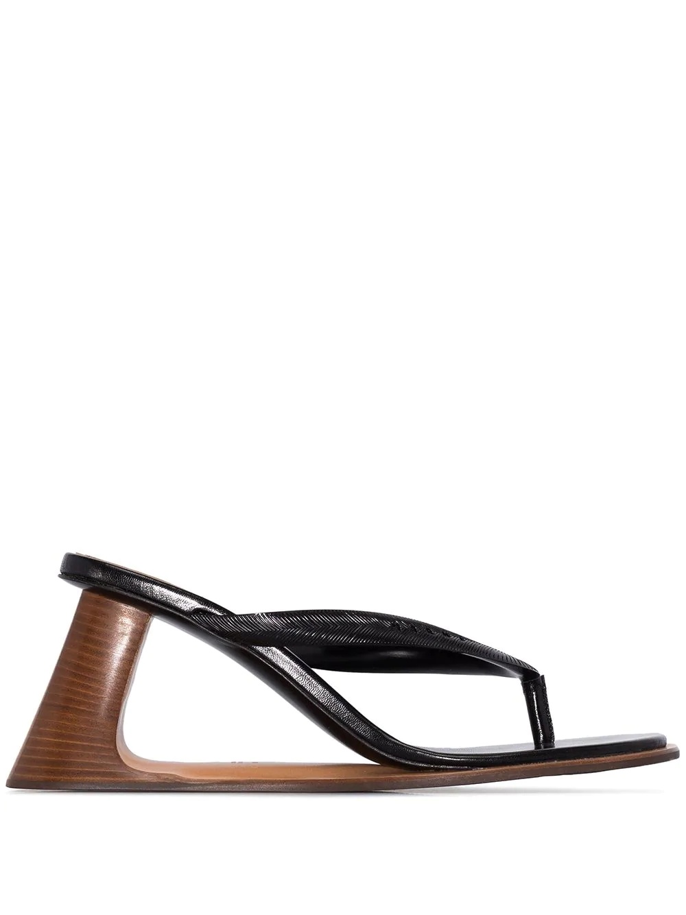 sculptured wedge thong sandals - 1