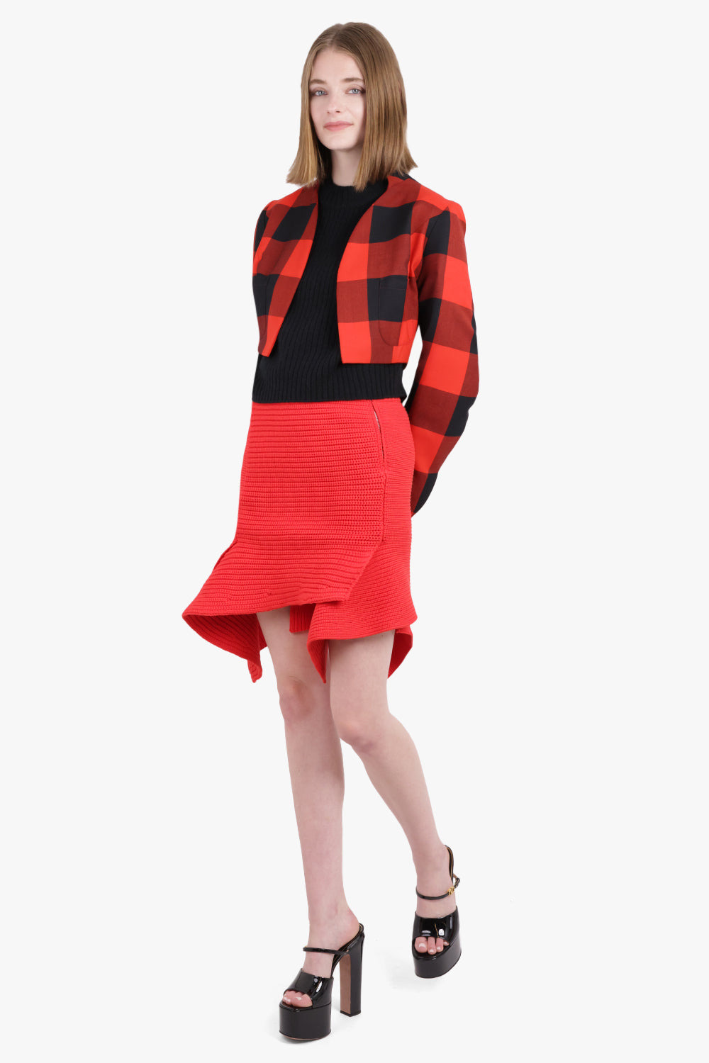 KNIT SKIRT | RED - 5