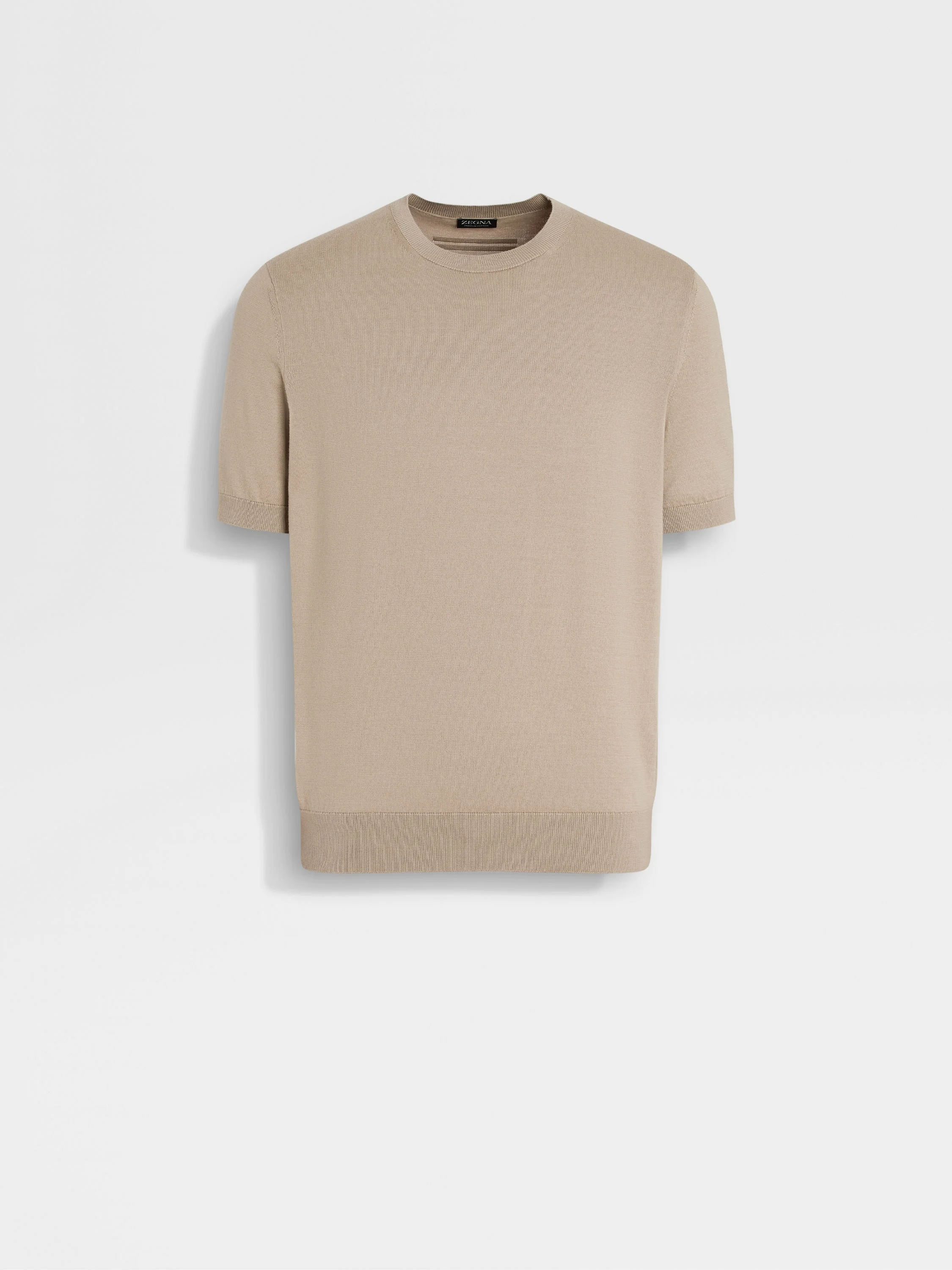 LIGHT TAUPE PREMIUM COTTON T-SHIRT - 1