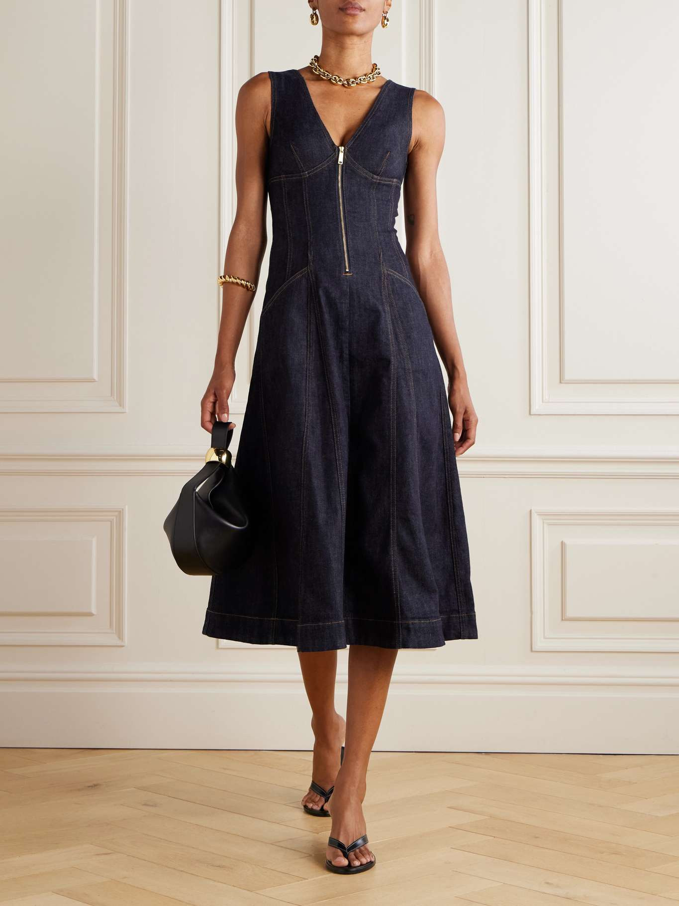 self-portrait Indigo Denim Midi Dress | REVERSIBLE