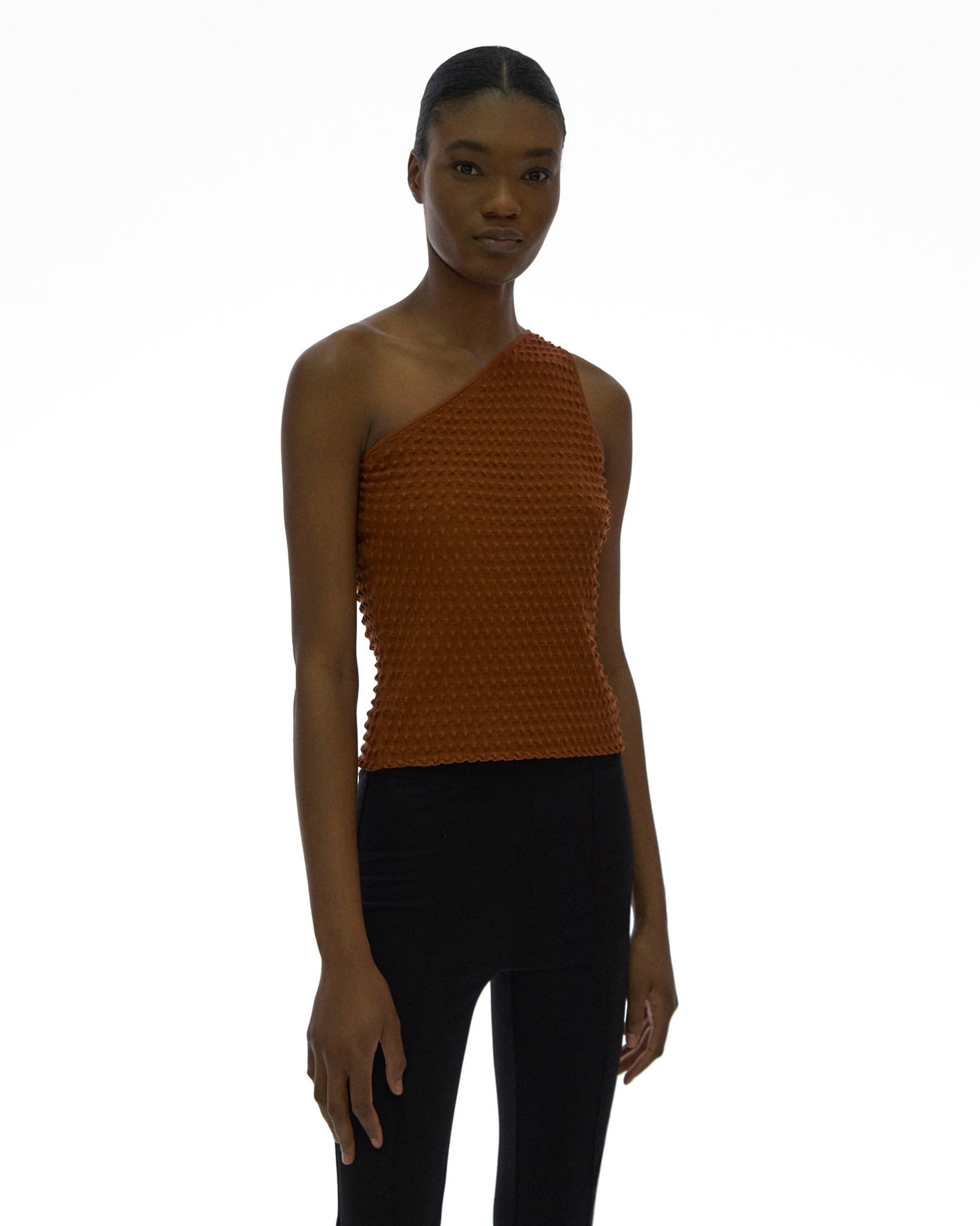 SPIKE KNIT ONE-SHOULDER TANK - 5