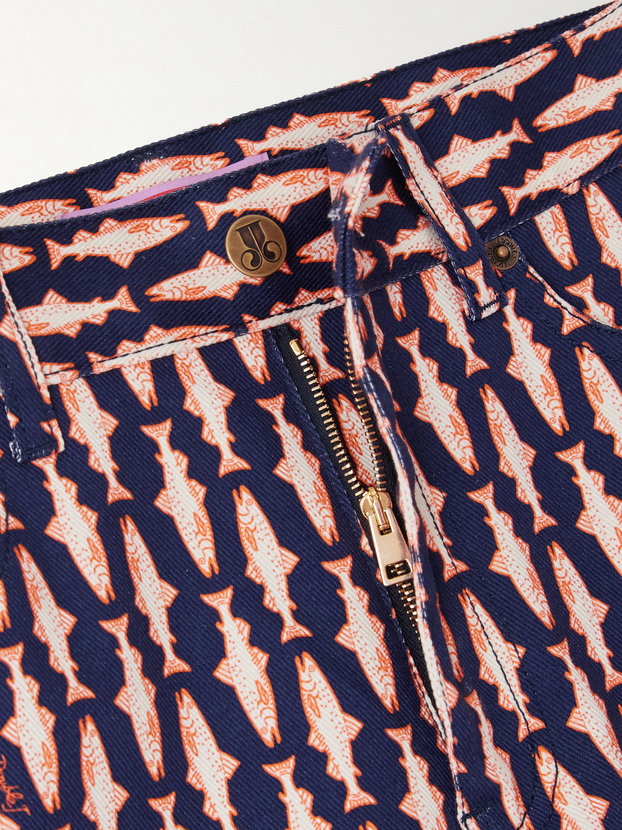 The Cropped Printed Mid-rise Flared Jeans - 4