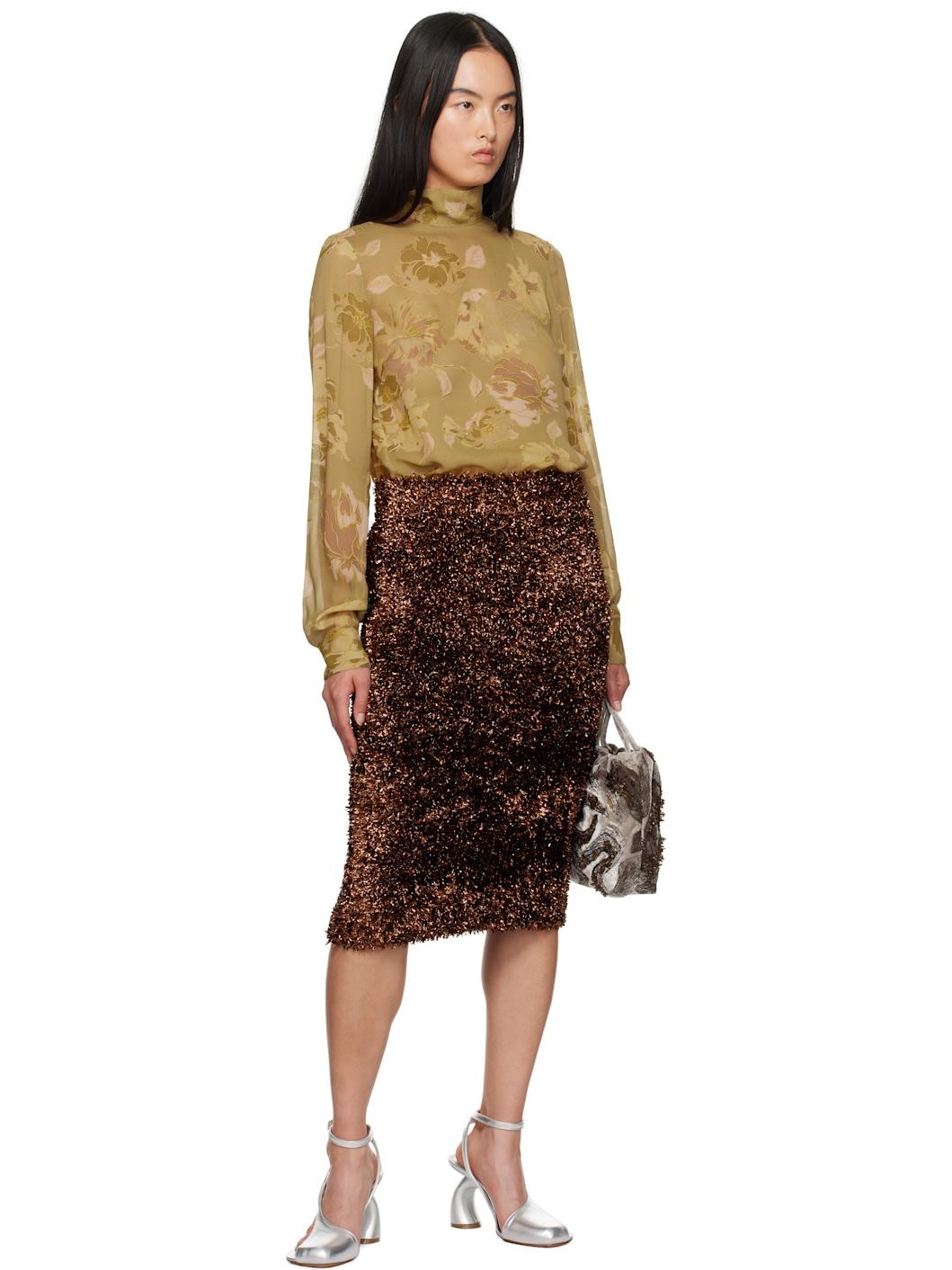 Yellow Crepe Blouse - 5