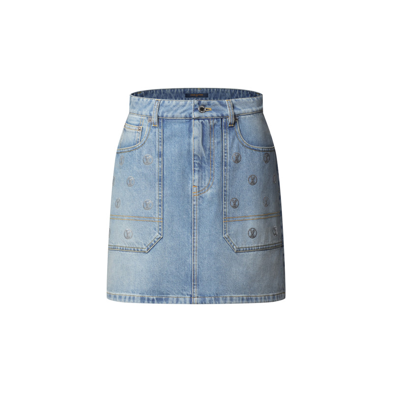 Signature Sequin Denim Mini Skirt 1
