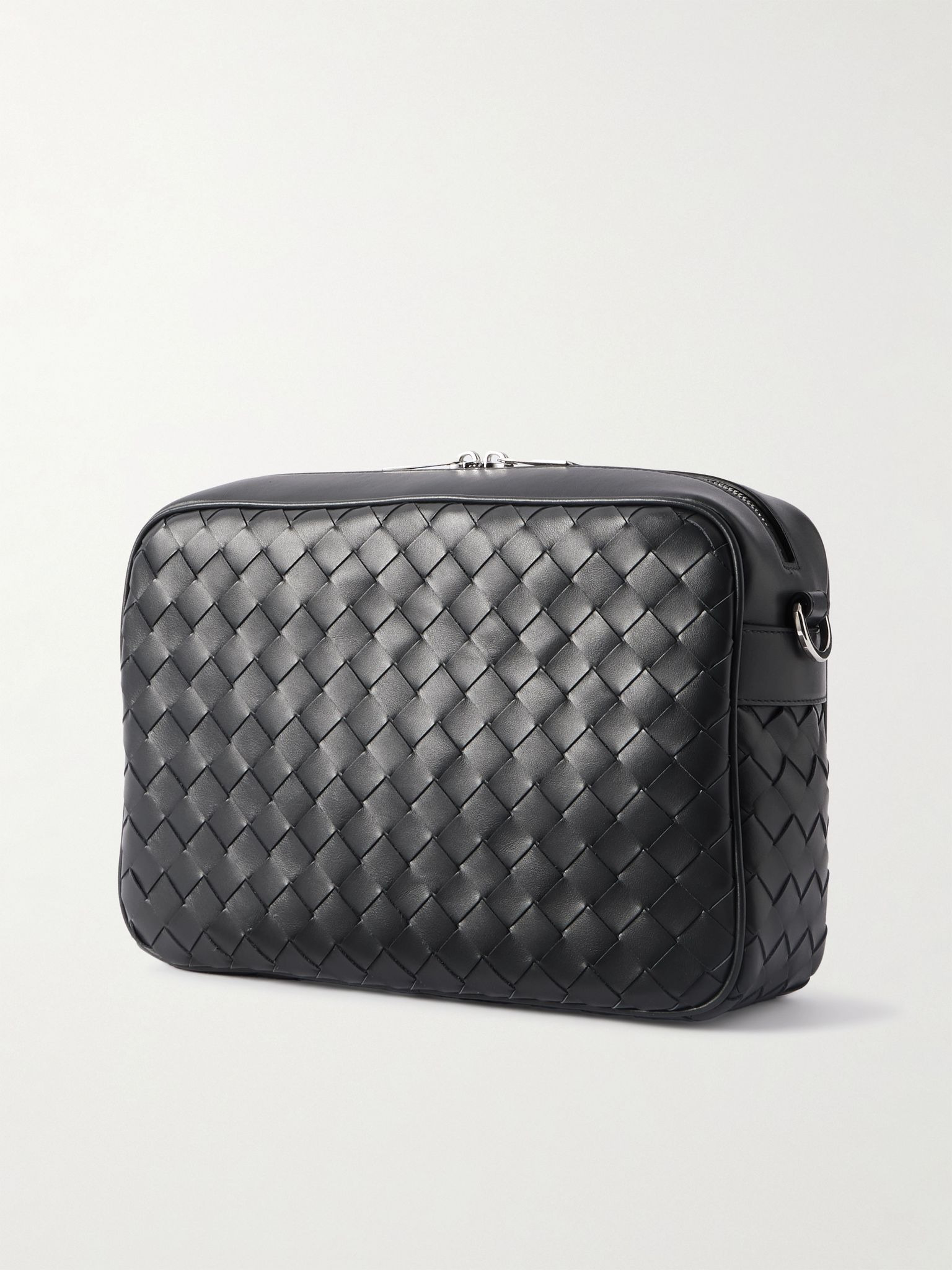 Intrecciato Leather Camera Bag Black - 3