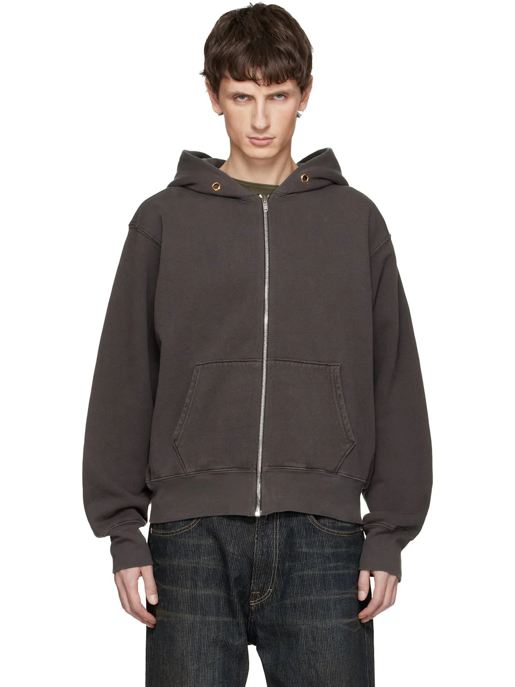 Gray Heavyweight Zip Hoodie - 1