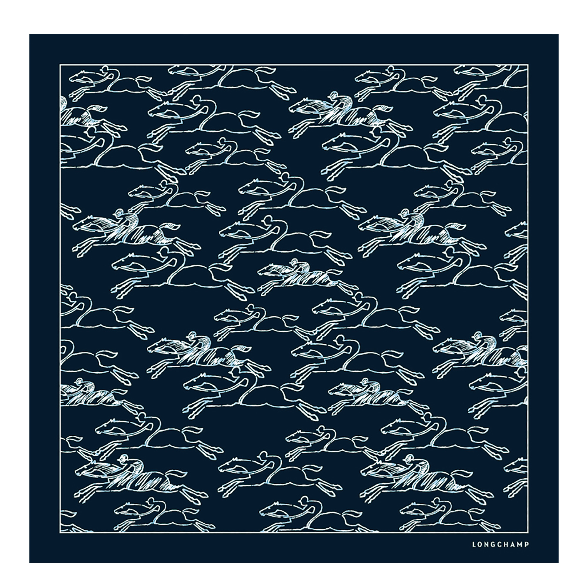 Gallop Denim Silk scarf 50 Navy - OTHER - 1
