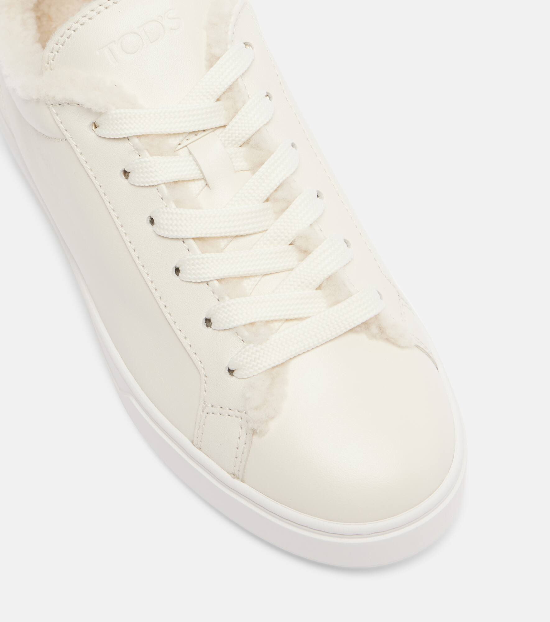 Cassetta shearling-lined leather sneakers - 5