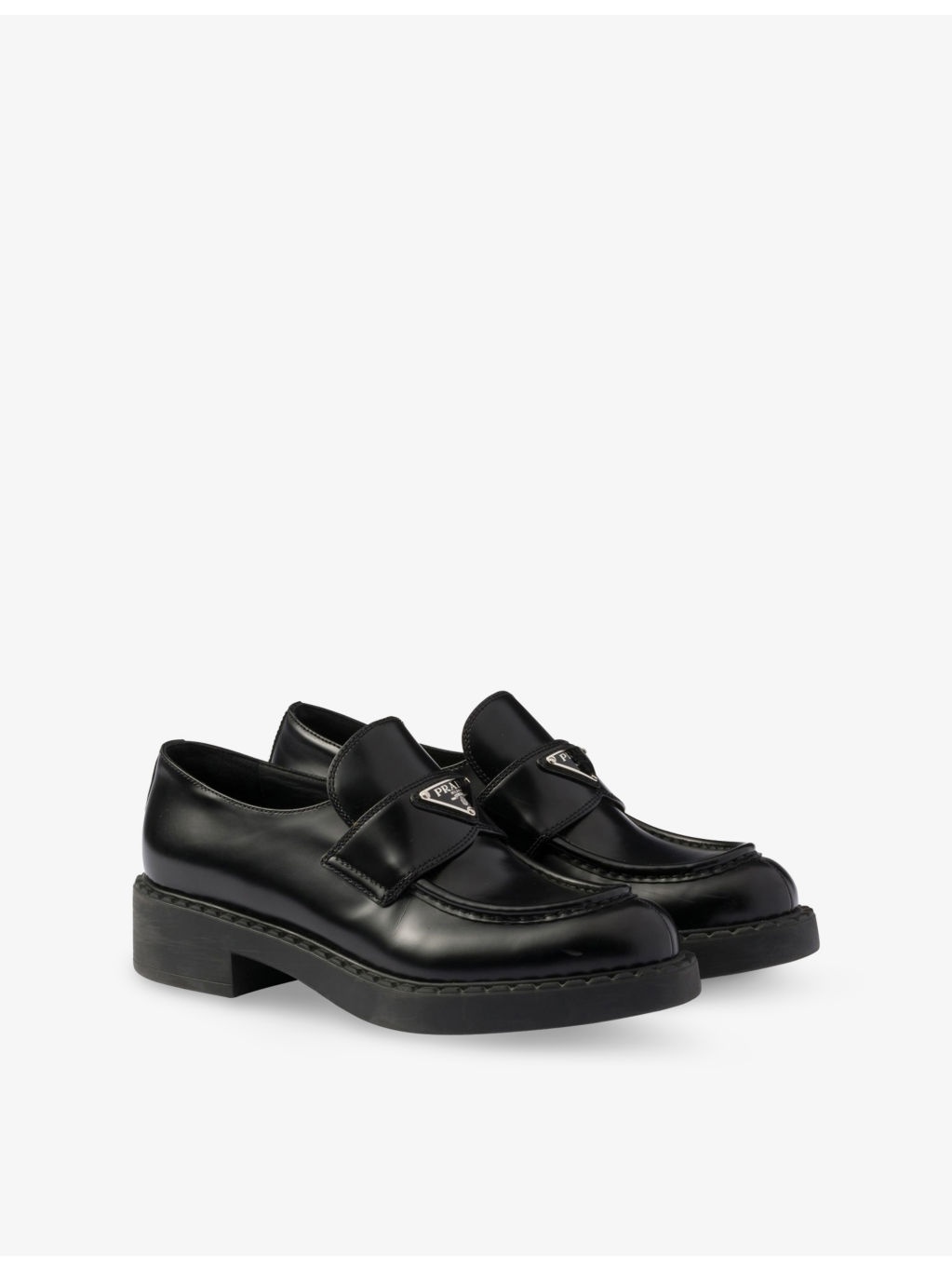 Logo-Plaque Leather Loafers - 3