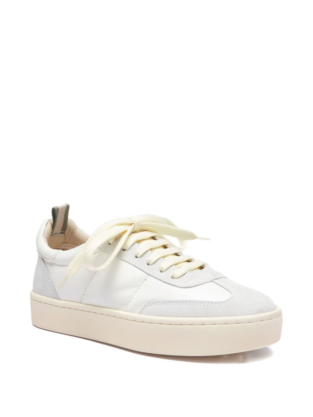 Kombined leather lace-up sneakers - 2