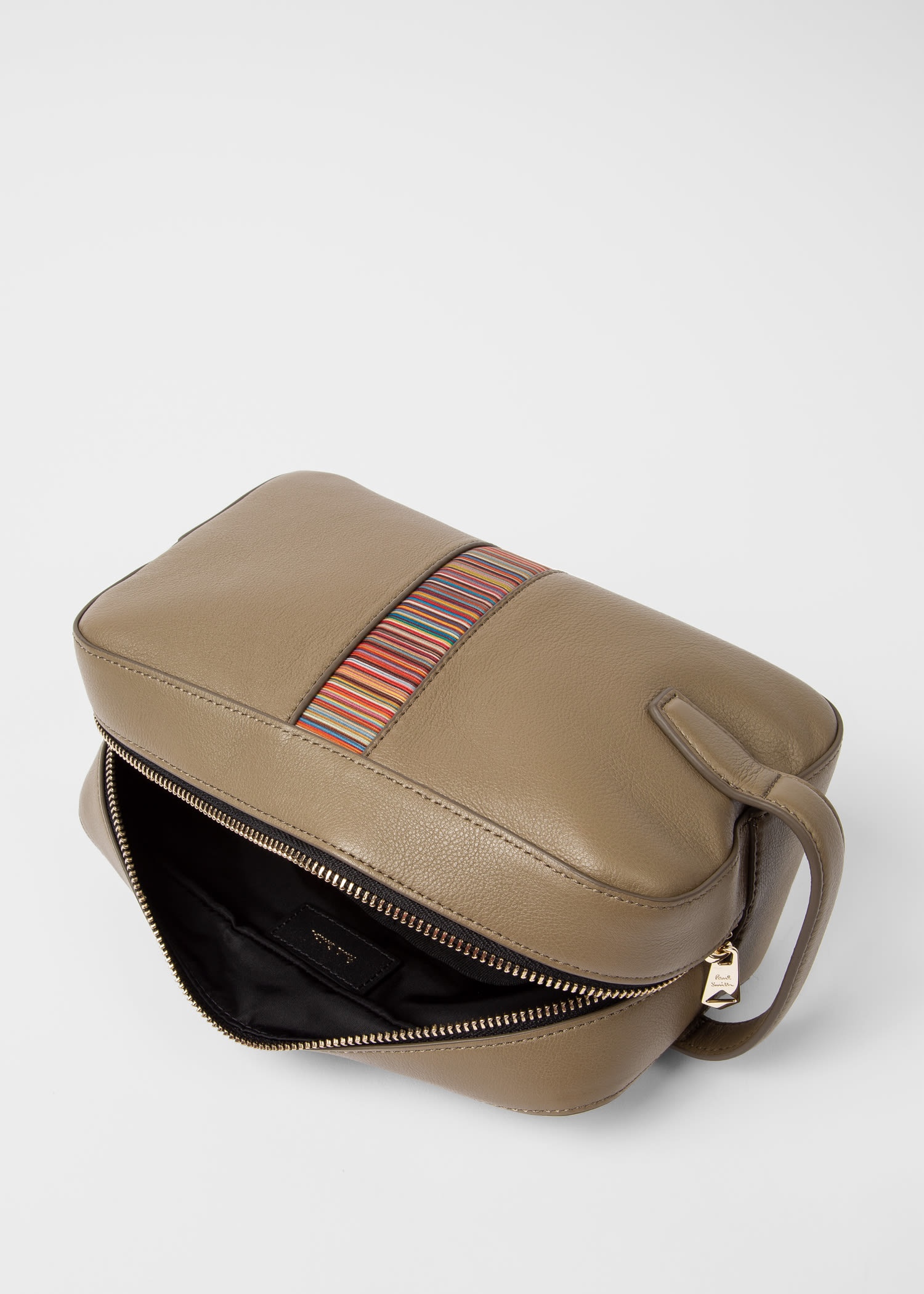 Leather 'Signature Stripe' Wash Bag - 4