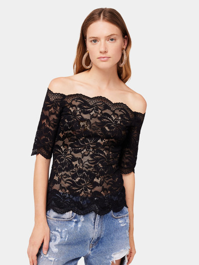 Paco Rabanne BLACK LACE TOP WITH BARDOT COLLAR outlook