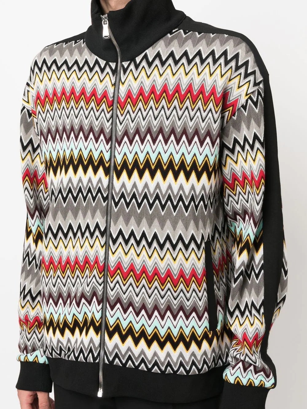 zigzag zip-up sweatshirt - 5