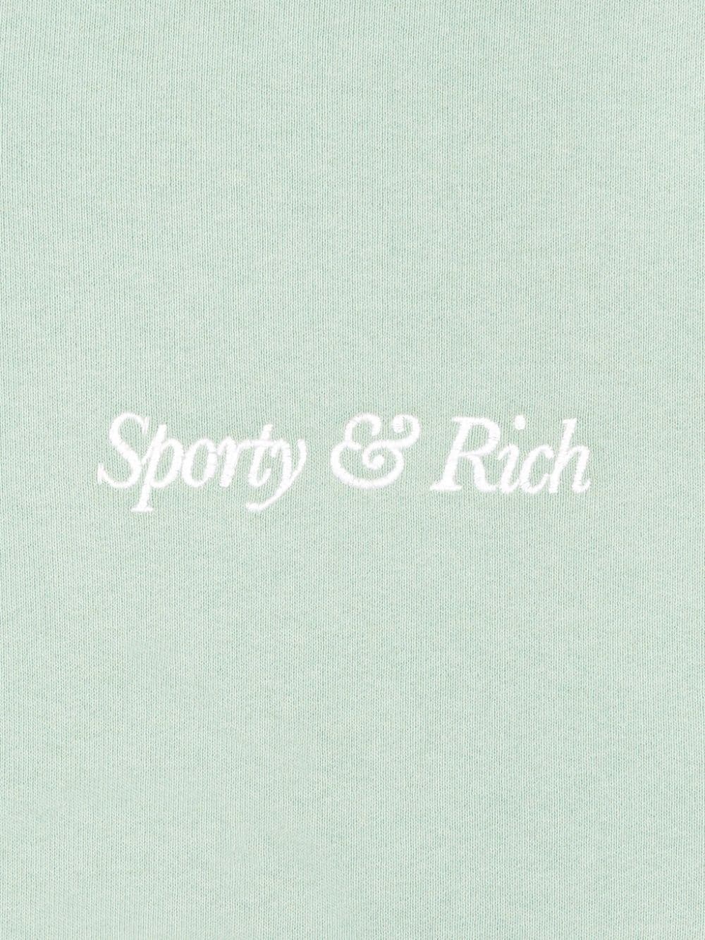 logo-embroidered cropped hoodie - 3