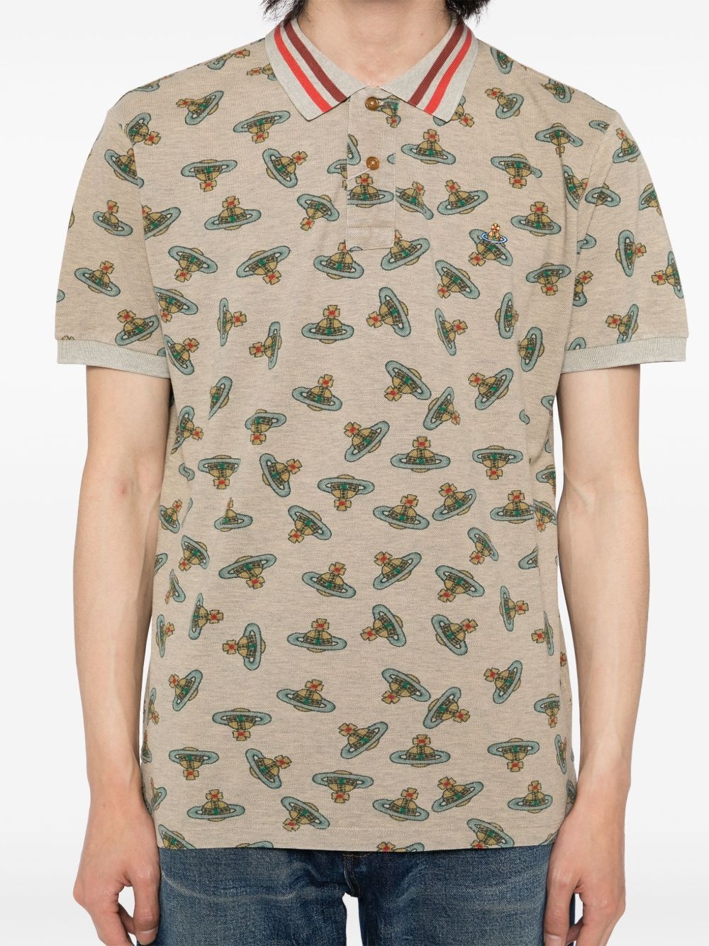 logo print polo shirt - 4