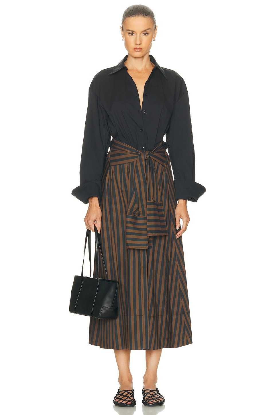 Loch Poplin Tie Maxi Dress - 1