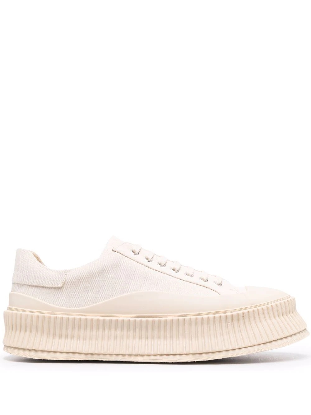 ridged-sole leather sneakers - 1