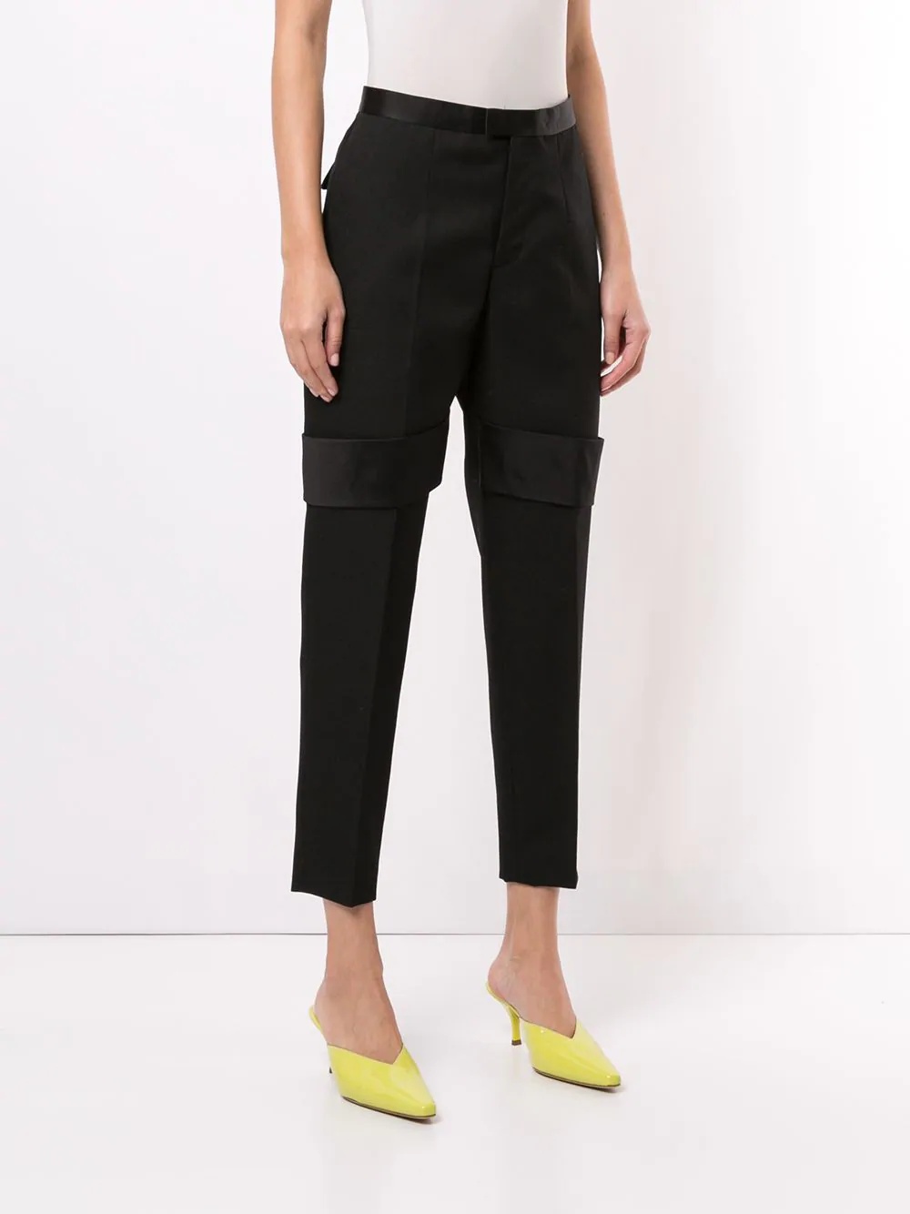 leg-strap tapered trousers - 3