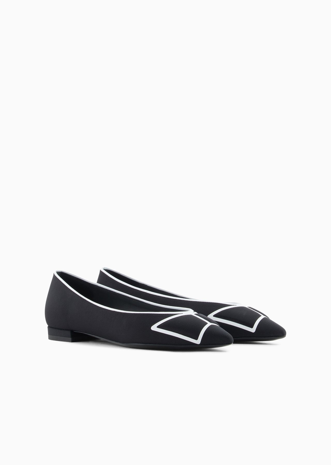 Pointed-toe ballerinas with a trompe l'oeil bow - 2