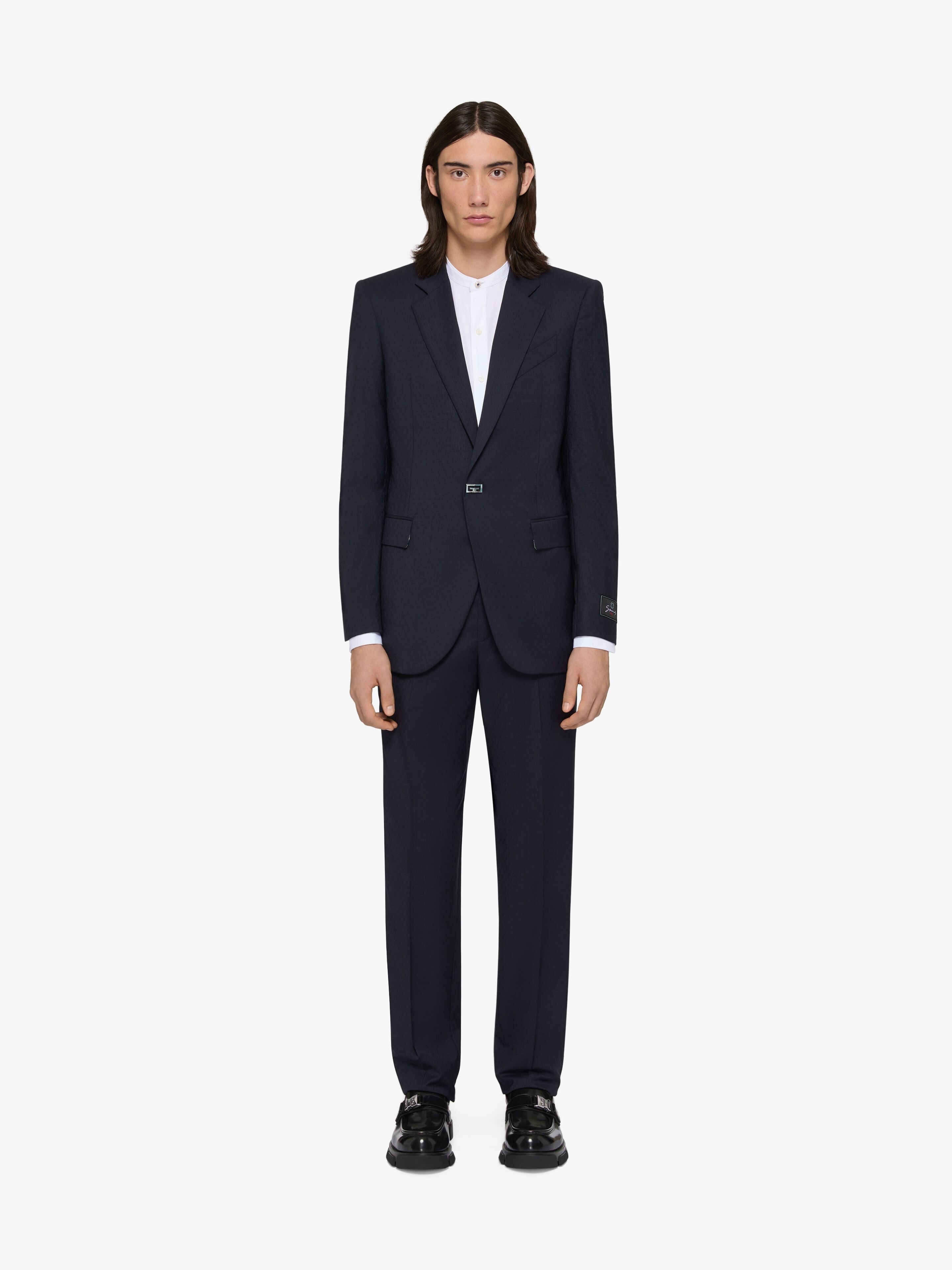 SLIM FIT JACKET IN WOOL WITH 2G BUTTON - 2