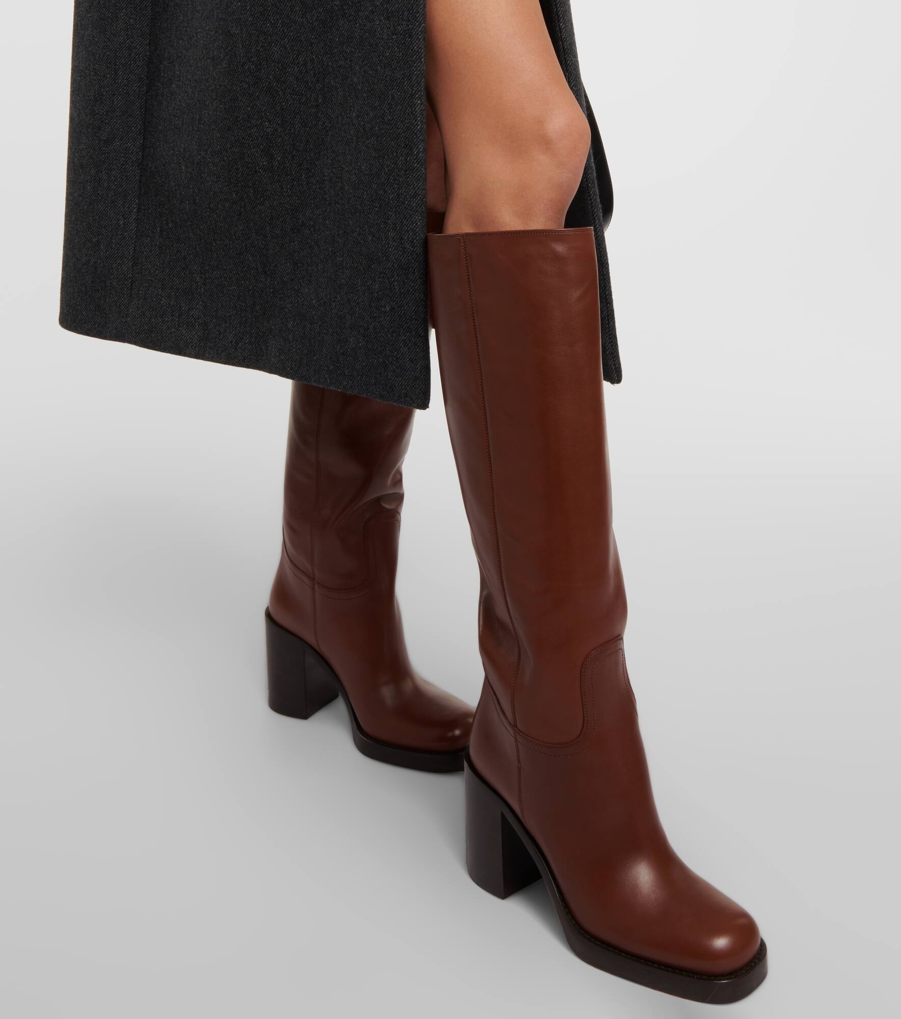 Leather knee-high boots - 4