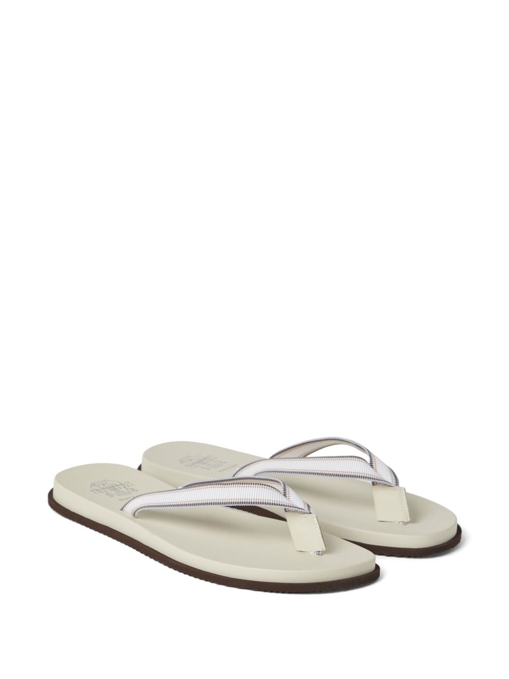 striped leather flip flops - 2