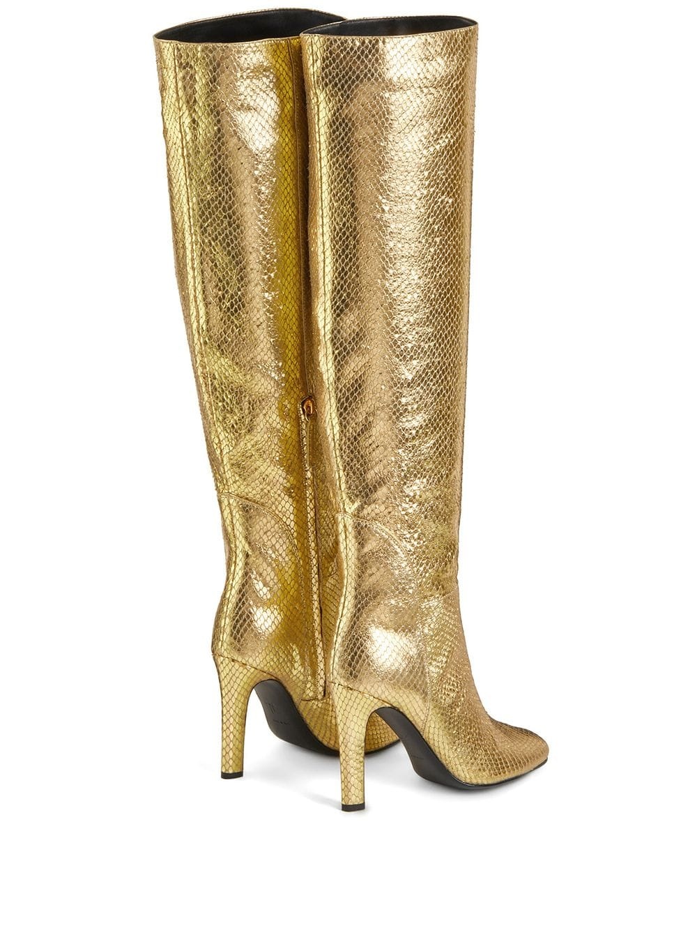 metallic knee-length boots - 3