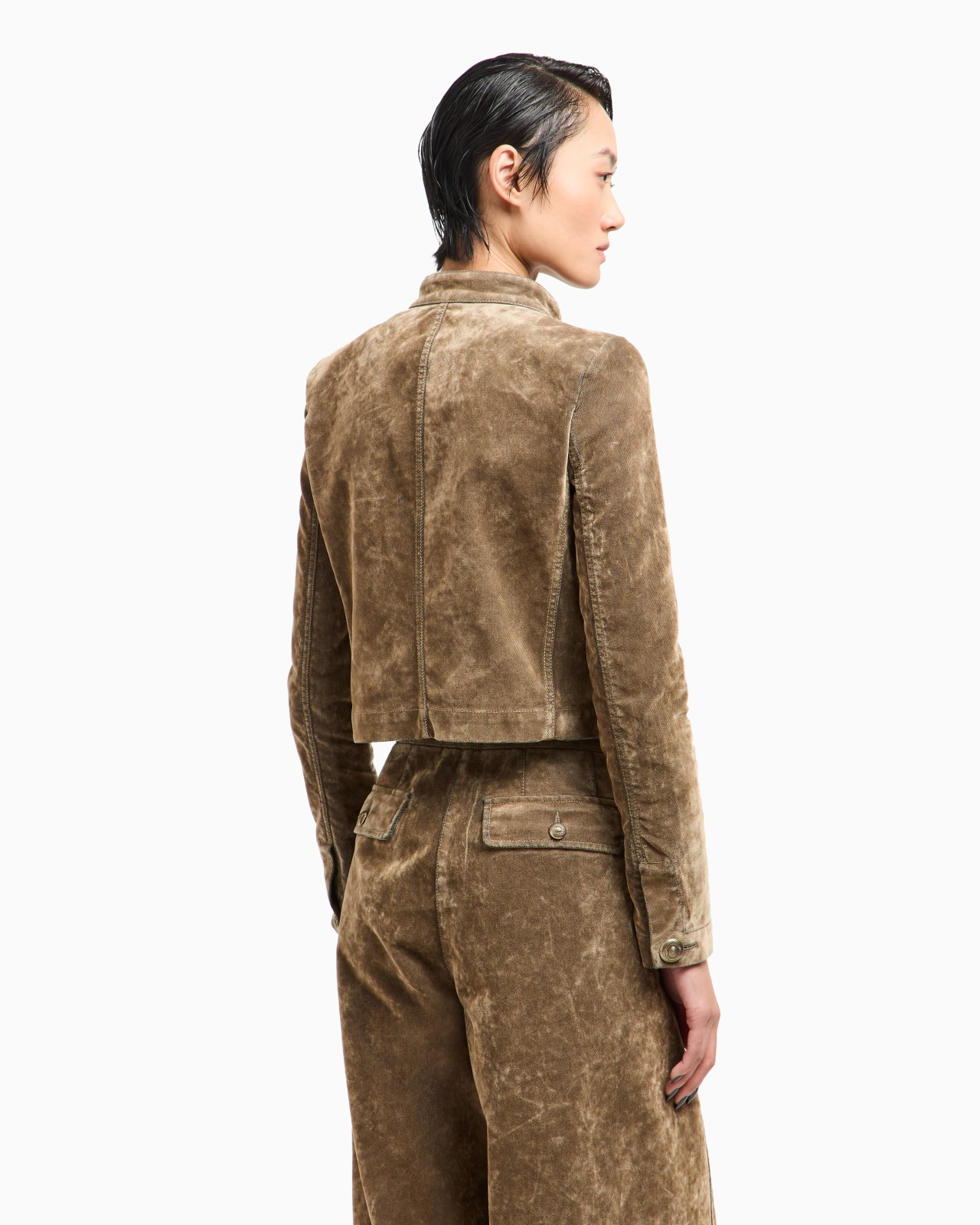 VELVET DOUBLE-BREASTED SHORT JACKET - 3