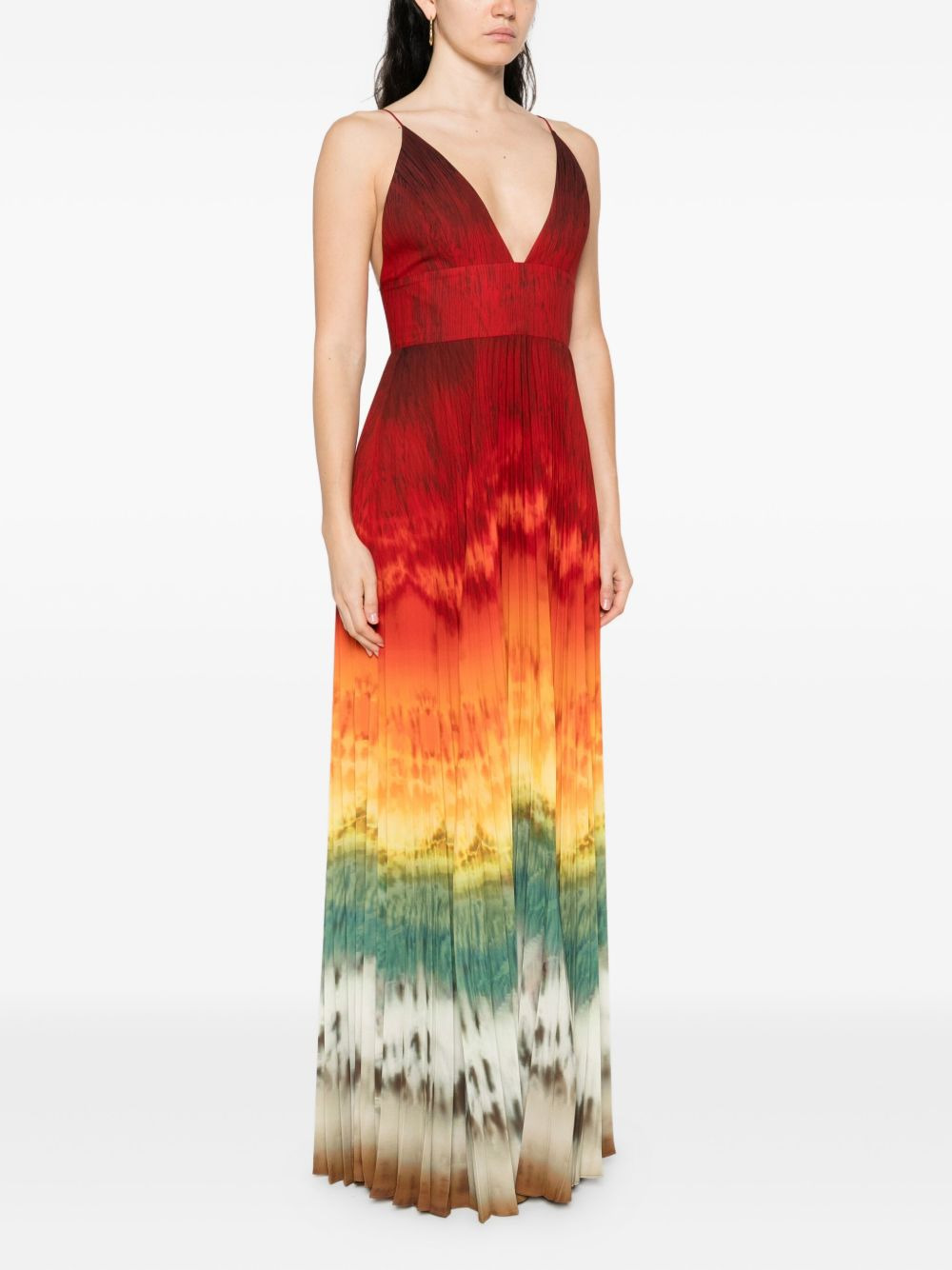 pleated tie-dye dress - 3