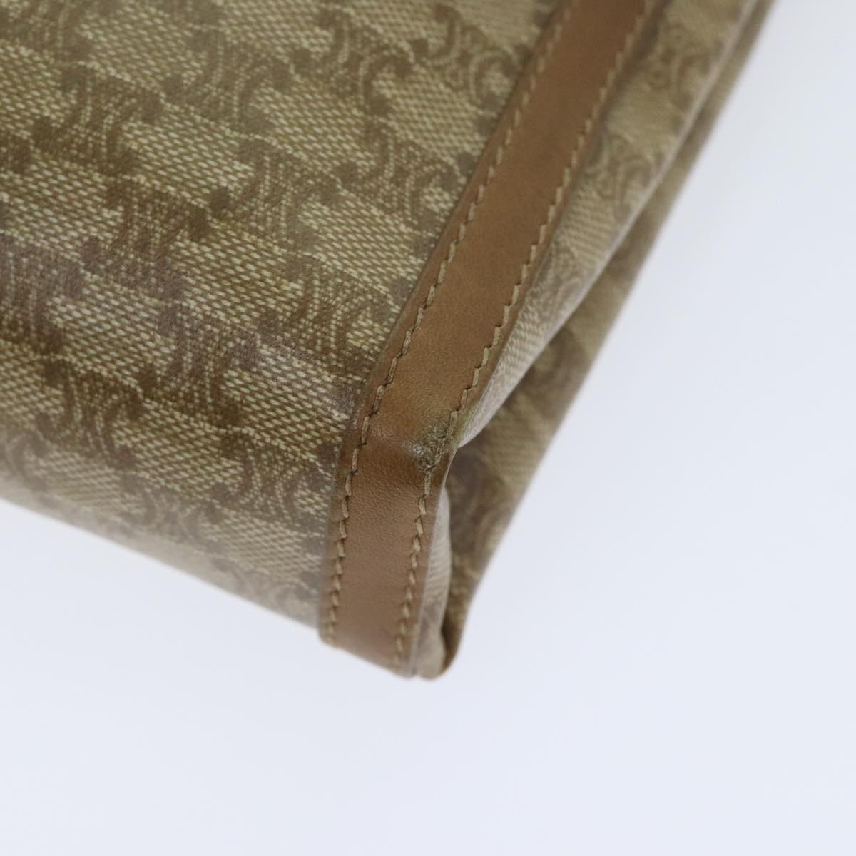 CELINE Macadam Canvas Shoulder Bag Beige Gold - 9