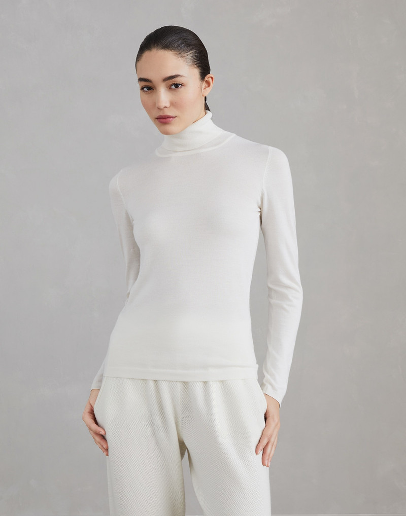Cashmere and silk lightweight turtleneck sweater - 1