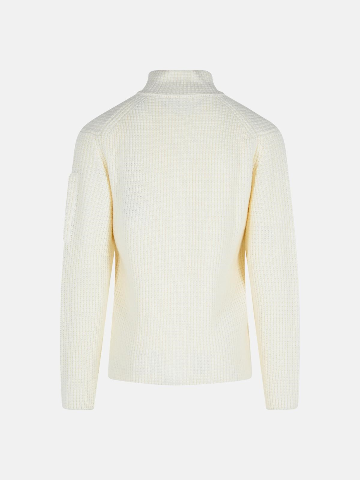 IVORY WOOL BLEND SWEATER - 3