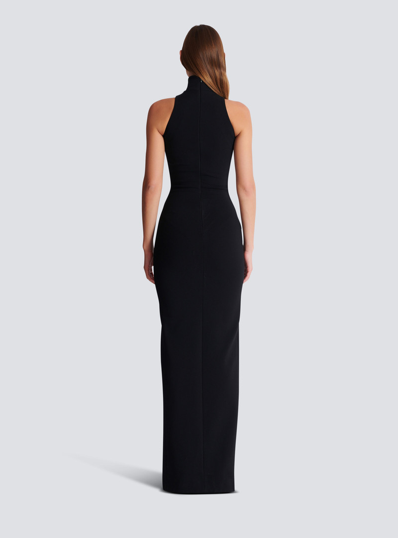 Long embroidered slit dress 4