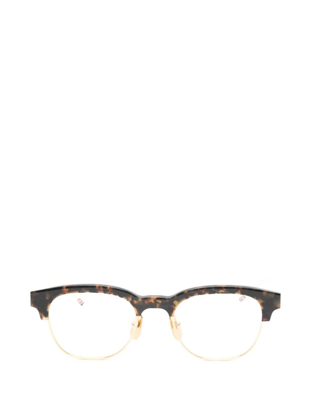 tortoiseshell-effect browline glasses - 1