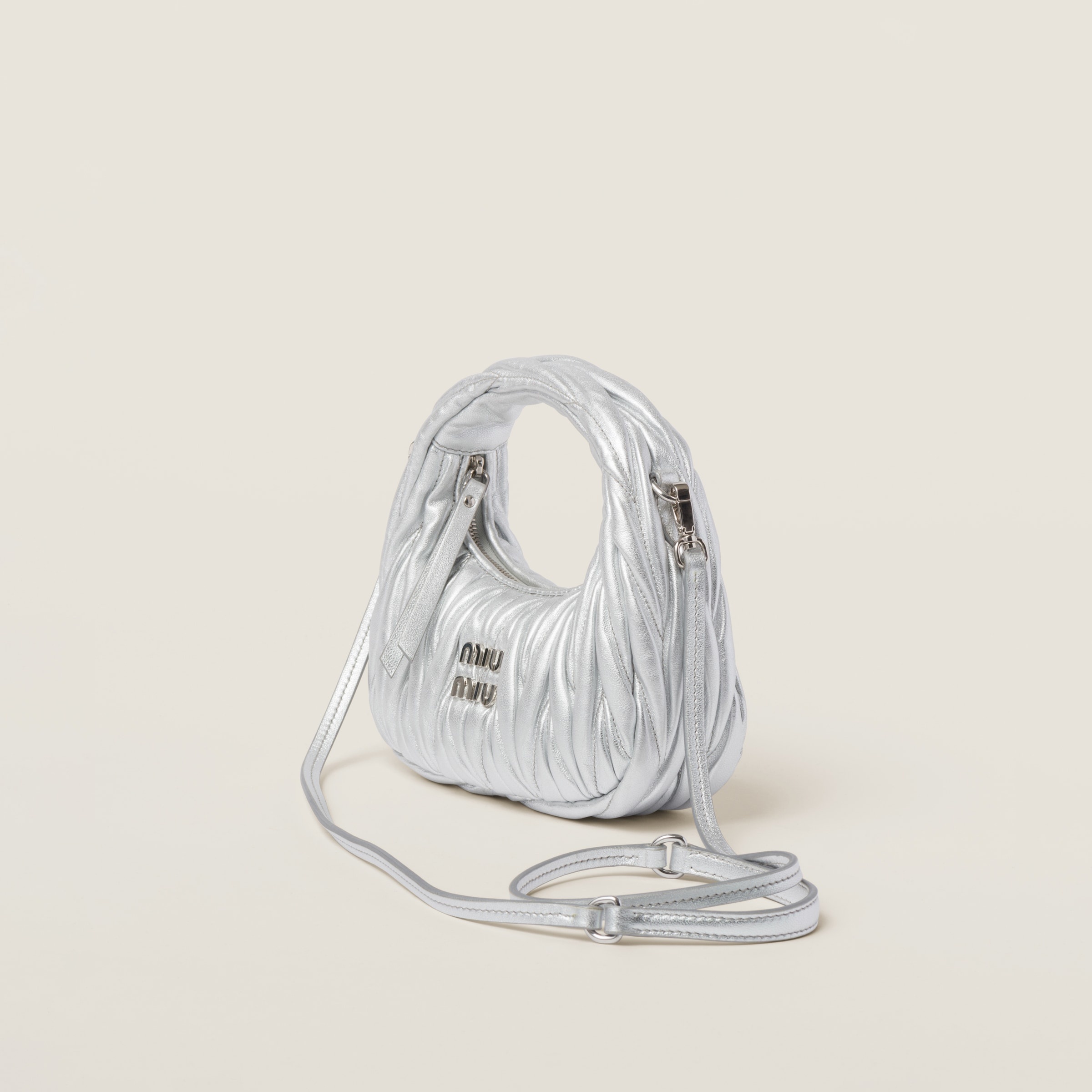 Wander matelassé nappa leather hobo mini-bag - 2