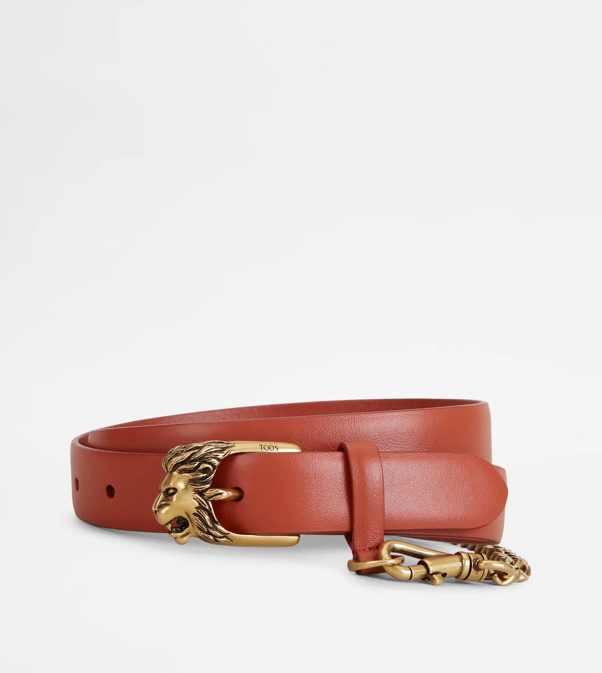 BELT IN LEATHER - ORANGE - 1