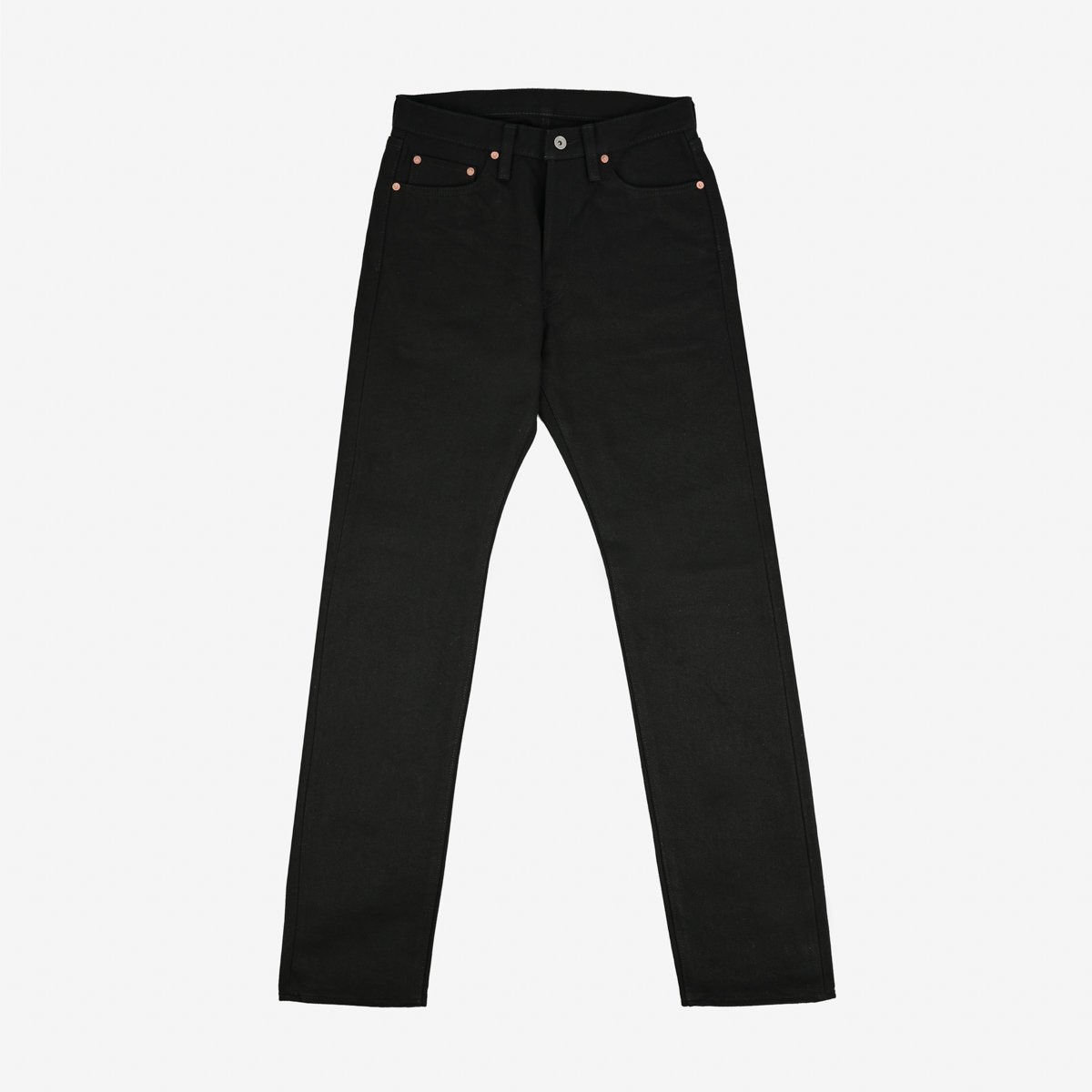 IH-888S-SB 21oz Selvedge Denim Medium/High Rise Tapered Cut - Superblack Non-Fade - 1