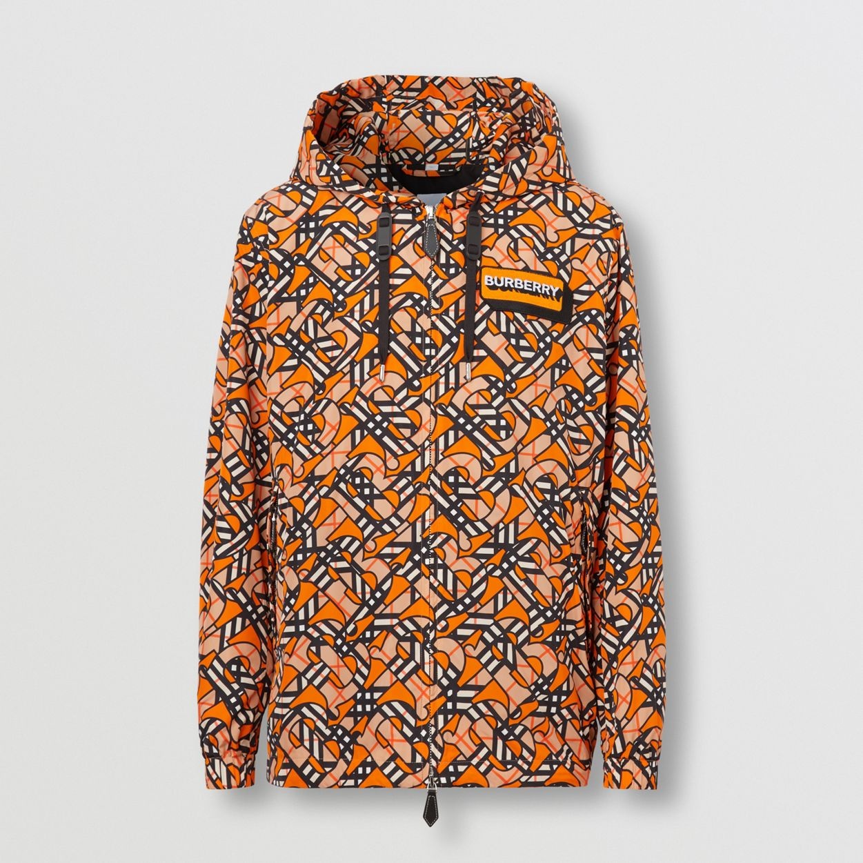 Monogram Print Nylon Hooded Jacket - 1