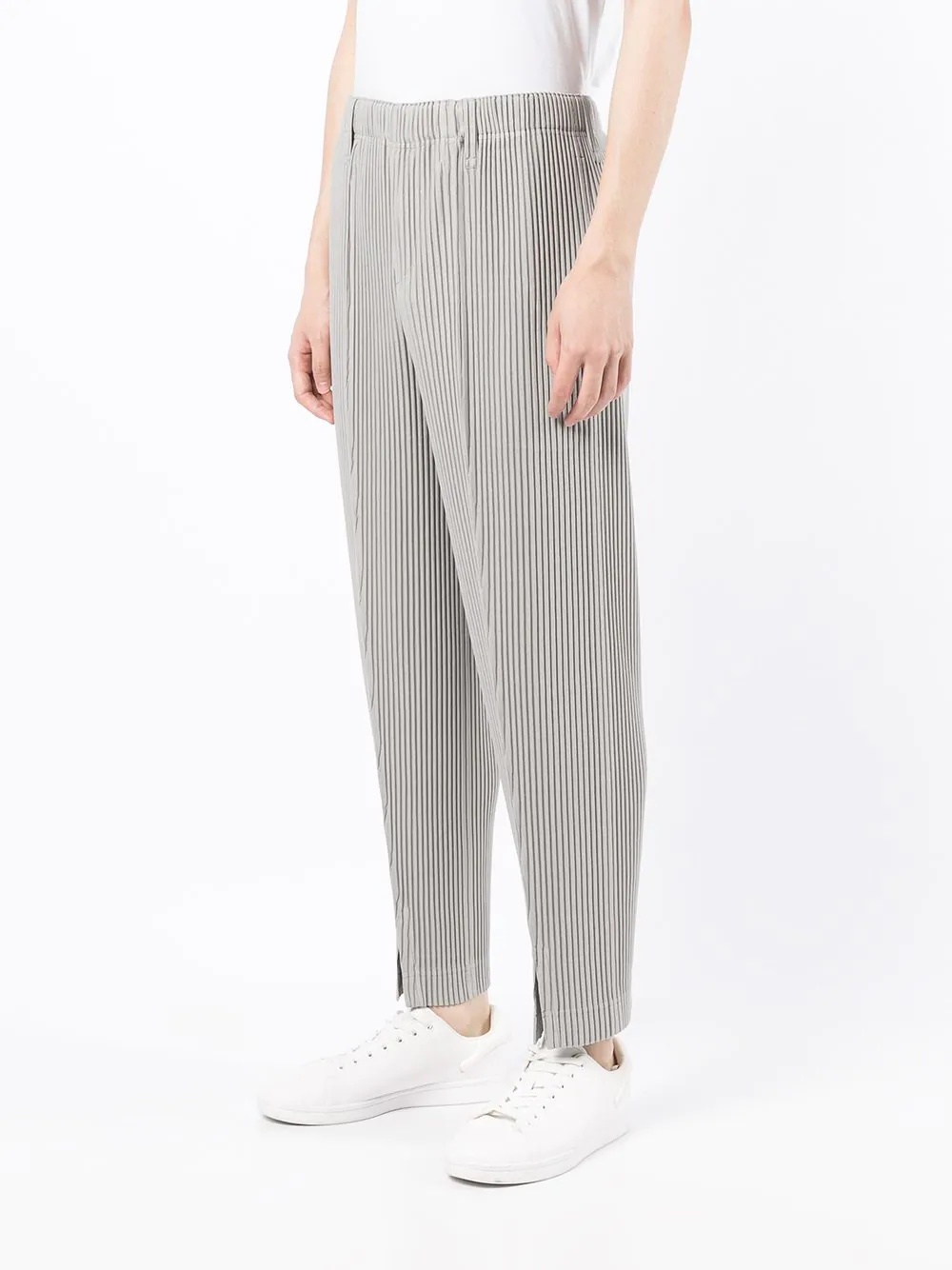 tapered plisse trousers - 3