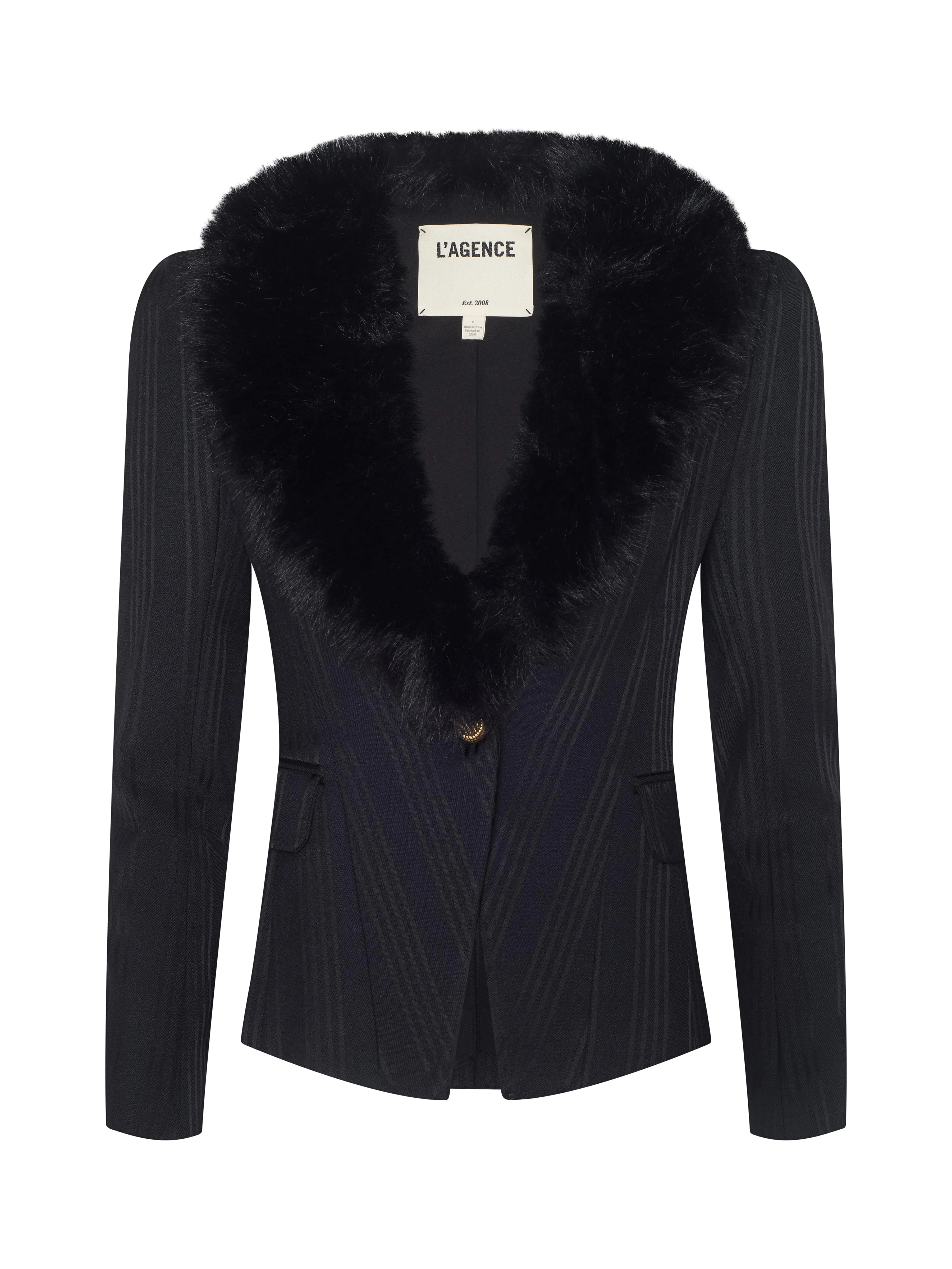 Kaisley Faux Fur Collar Blazer - 1