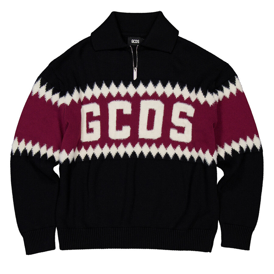 GCDS Logo Argyle Polo Sweater - 5