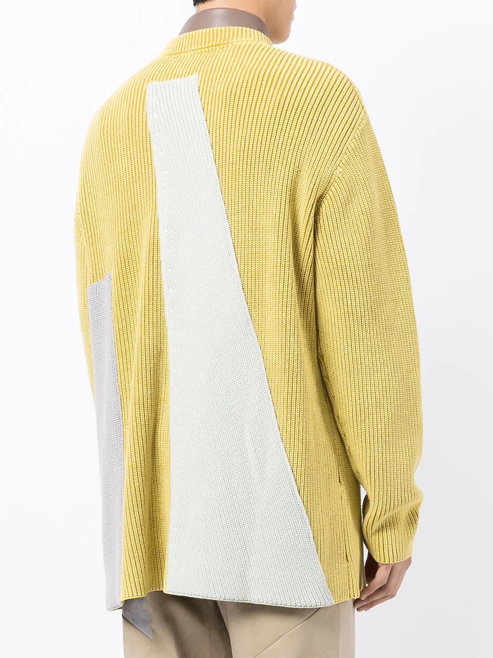 ribbed knit panelled jumper - 4