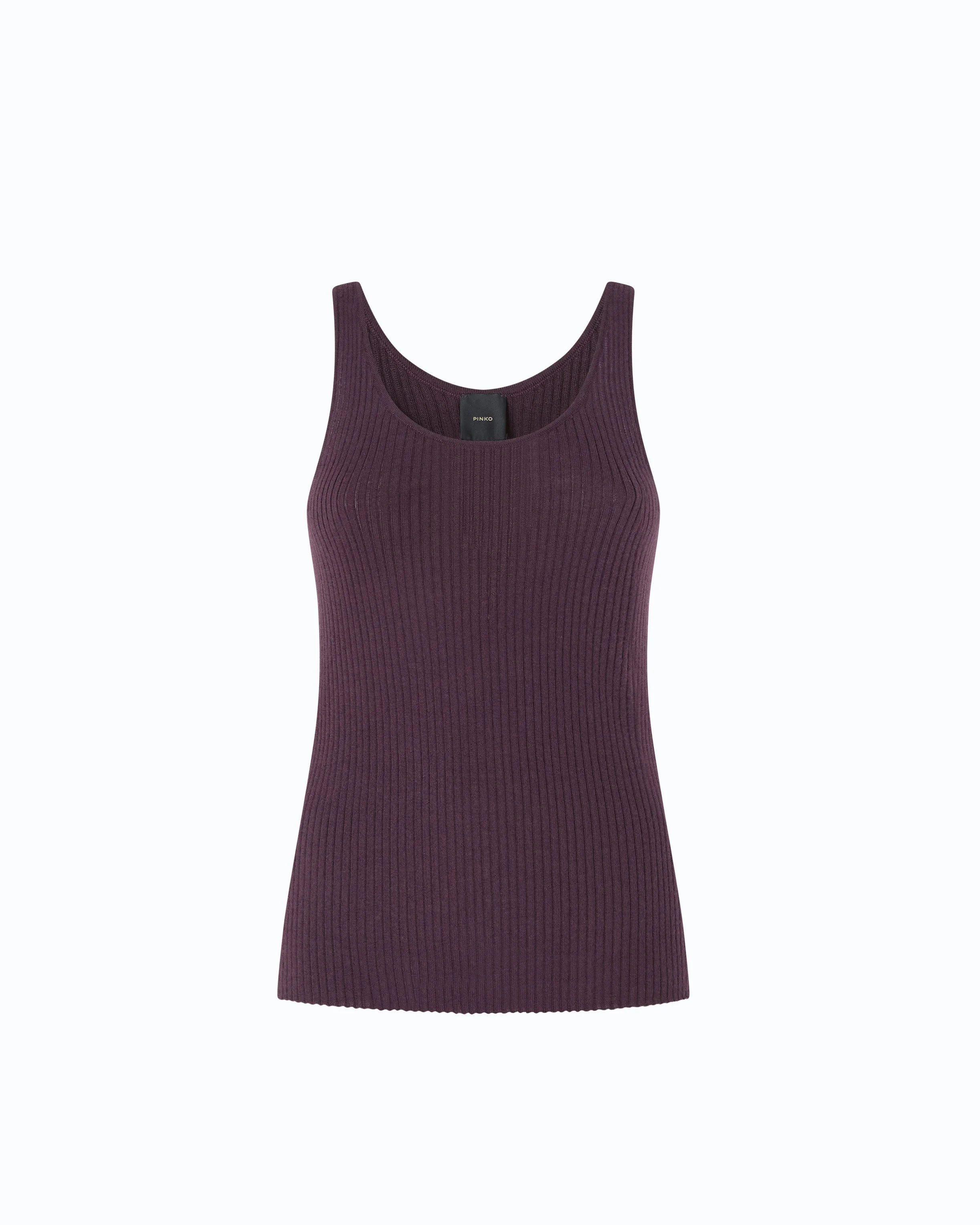 RIBBED MERINO WOOL VEST TOP - 1