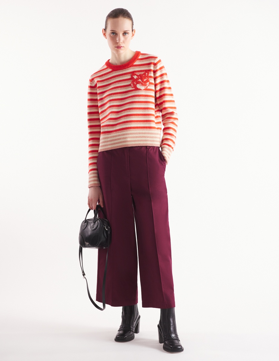 FOX HEAD INTARSIA STRIPED REGULAR JUMPER - 2