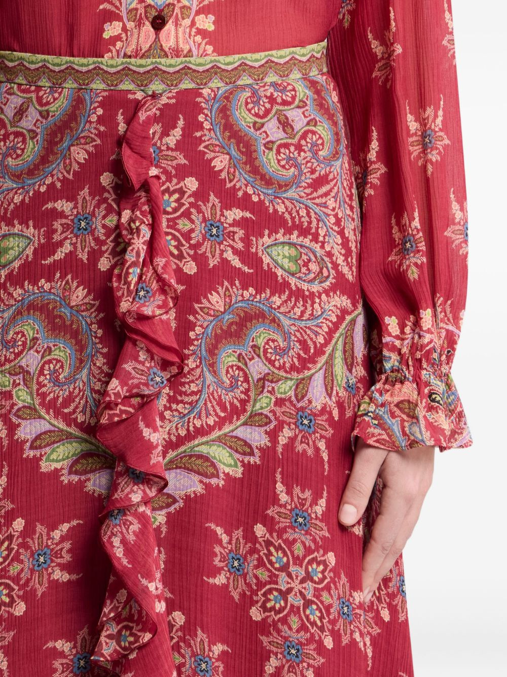 paisley-print high-rise skirt - 5