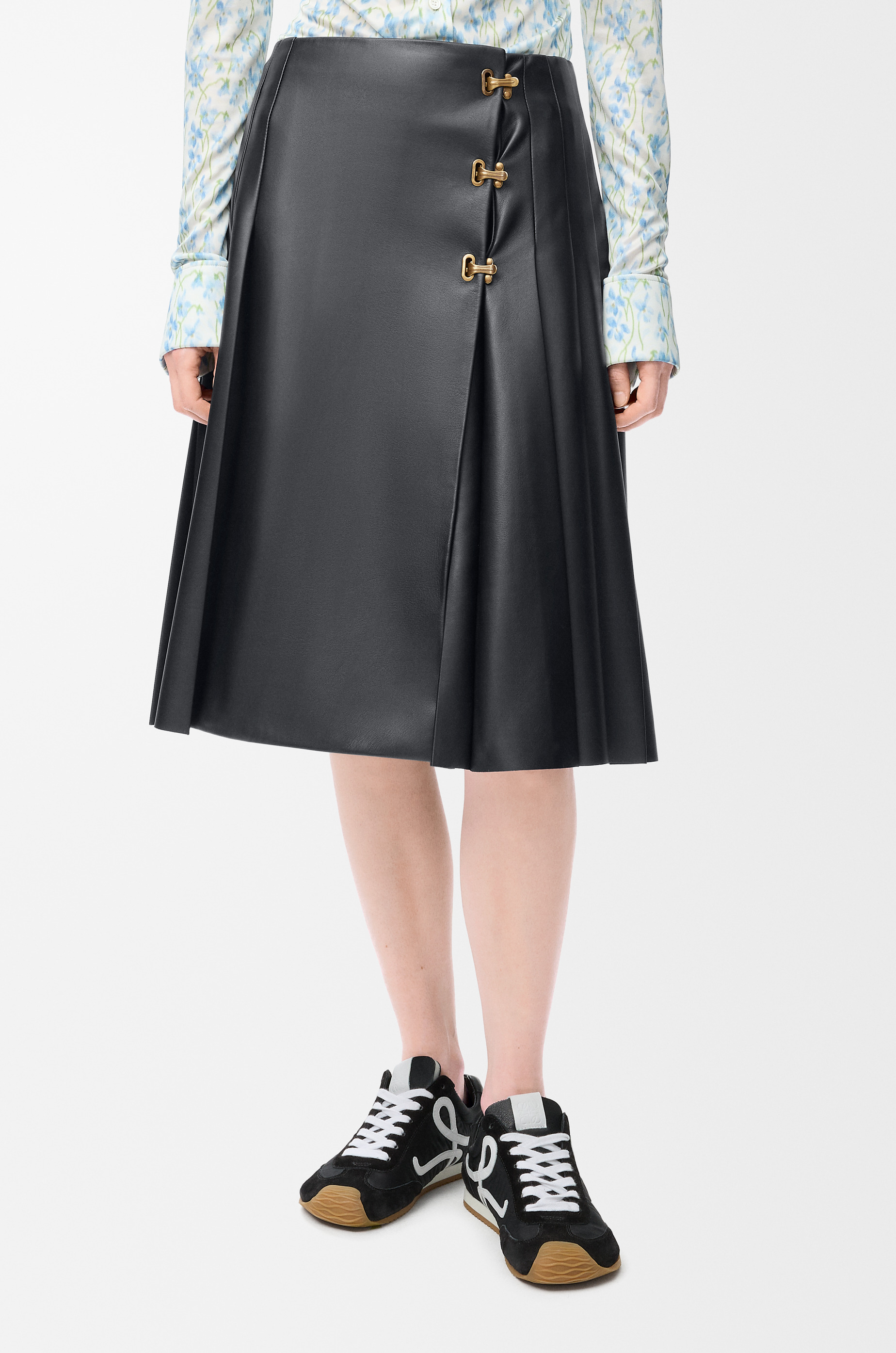 Pleated skirt in nappa lambskin - 3