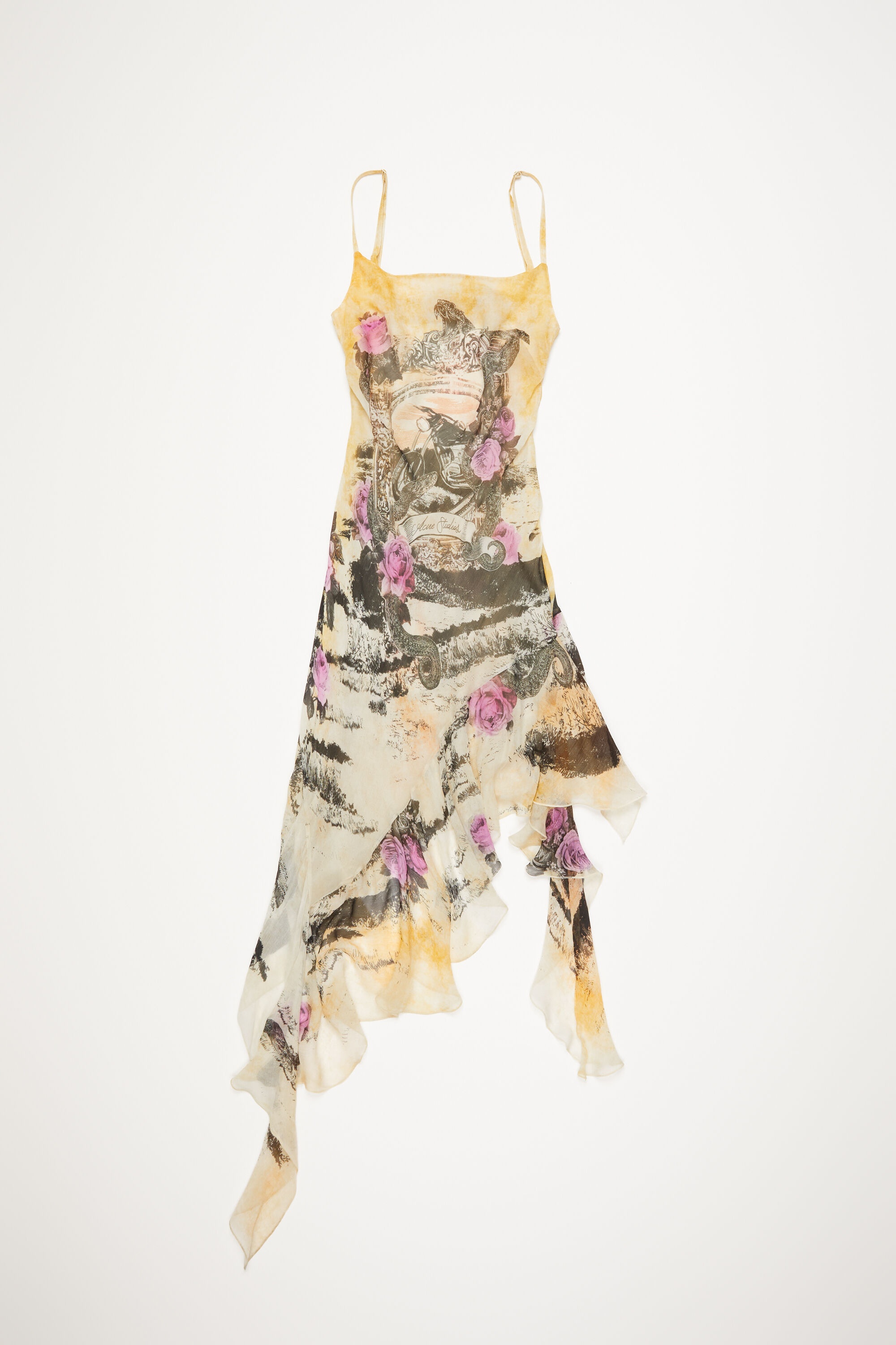Printed strap dress - Multi yellow - 7