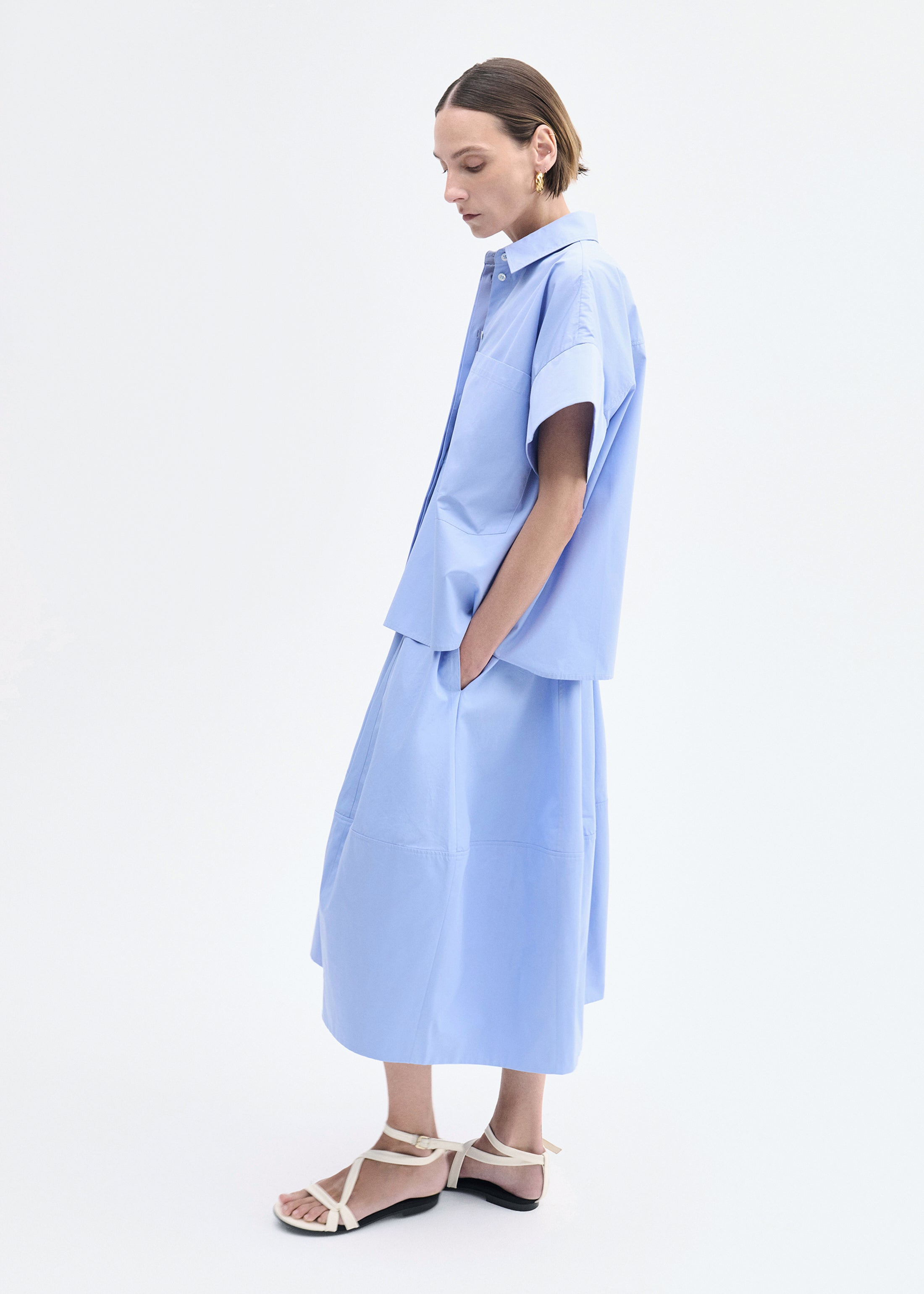 Full Skirt in Cotton Poplin - 3