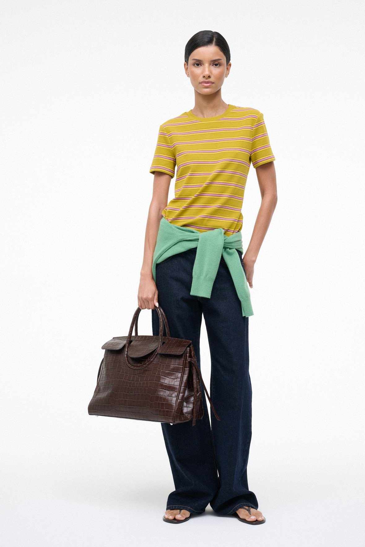 STAUD WEEKEND CREW TEE SPECTRUM STRIPE - 2